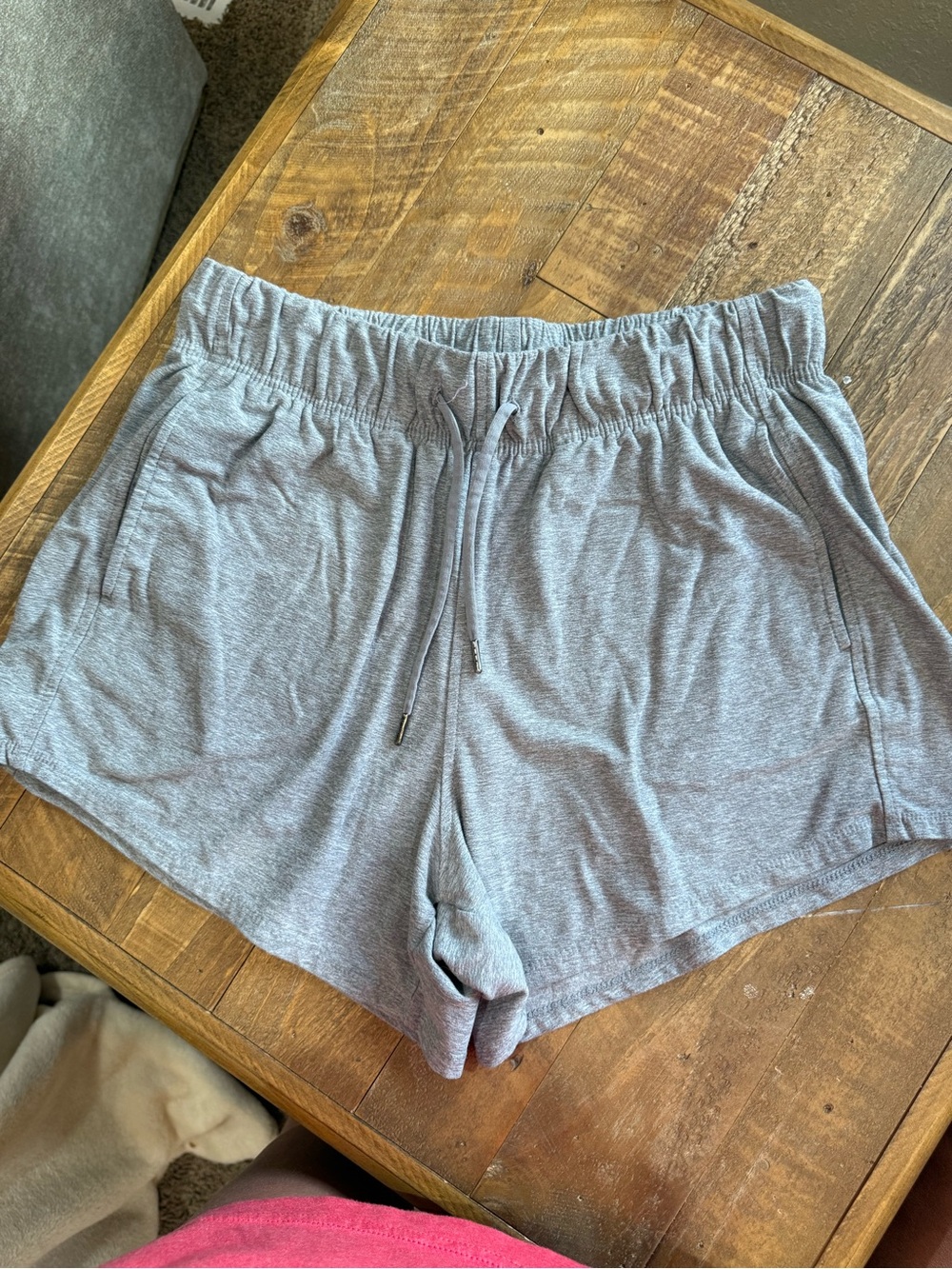 Athletic Works Gray Women's Athletic Lounge Shorts with Drawstring